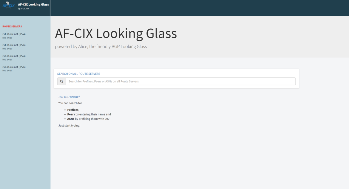 AF-CIX Looking Glass